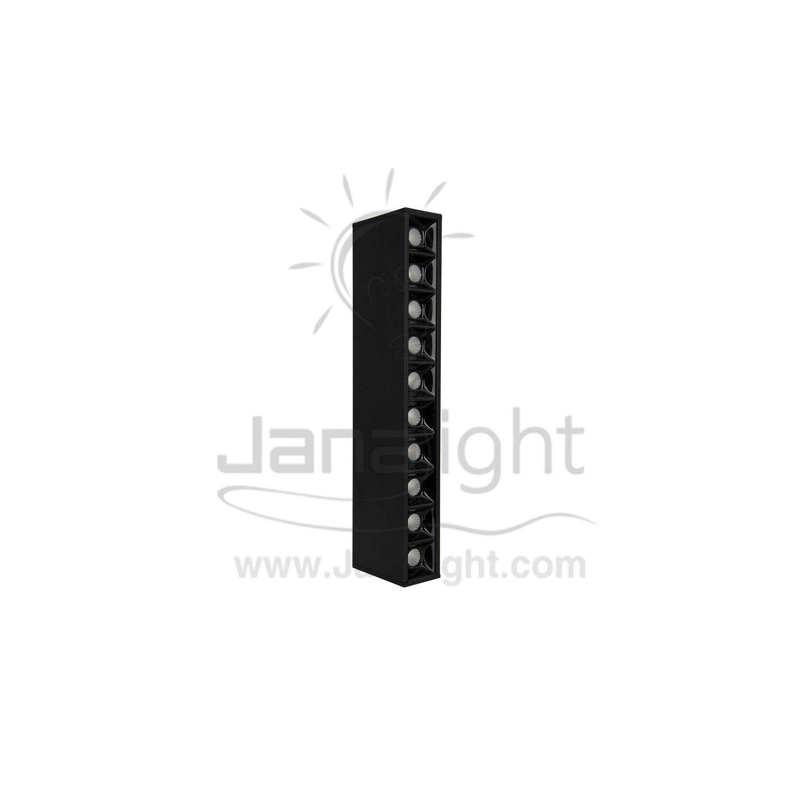 سبوت لايت سلندر لينر اسود مستطيل 10وات 10عدسة كول وش 27سم ب 3.5سم STAG03 11 Cylinder linear black 10w cool